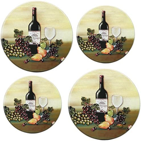 Reston Lloyd Electric Stove Burner Covers, Set of 4, Wine and Vines All-Over Pattern
